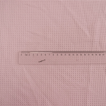 China Anti-Pilling Waffle Microfiber Fabric Easy Clean Plain Dye Pink Woven Technique Stock Fabric