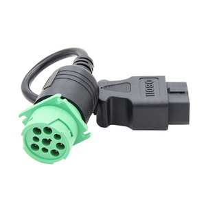 OBD2 公头转 Type 2 J1939 9P 插座定制线束卡车诊断电缆 - Product Image 1