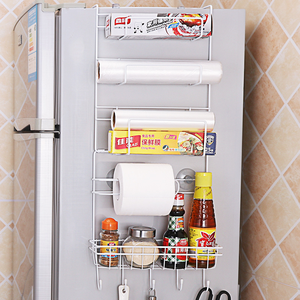 Vente en gros de support suspendu pour réfrigérateur dans la cuisine support pour <span class=keywords><strong>épices</strong></span> sac de conservation essuie-tout côté réfrigérateur support de rangement mural - Product Image 3