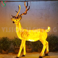 Statue de lion éclairée en fibre de verre FRP, décoration, sculpture d'animal lion 3D avec lumière LED pour zoo, jardin, décoration extérieure