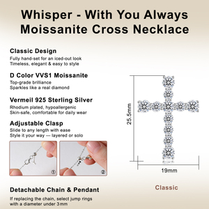 Collar <span class=keywords><strong>con</strong></span> Colgante <span class=keywords><strong>de</strong></span> <span class=keywords><strong>Cruz</strong></span> <span class=keywords><strong>de</strong></span> Moissanita VVS <span class=keywords><strong>de</strong></span> 1.4CT 3.2CT 4.3CT para Hombre y Mujer <span class=keywords><strong>con</strong></span> Cadena <span class=keywords><strong>de</strong></span> Plata Esterlina 925 Chapada en <span class=keywords><strong>Oro</strong></span> <span class=keywords><strong>de</strong></span> 14K - Product Image 6