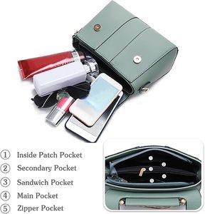 Custom Women's Fashion PU Leather Shoulder <b>Bag</b> Zipper Closure Eco-Friendly Polyester Lining 2-2.9L Capacity <b>for</b> Daily Use - Product Image 5