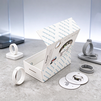 Boîte rigide à couvercle magnétique avec fenêtre personnalisée, impression pour emballage de produit électronique, boîte cadeau pour bague connectée