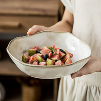Bol en céramique de style moderne ensemble de vaisselle variable four en forme spéciale fond plat ménage bol à salade de légumes assiette présente