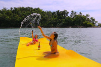 Vente flash : ÎLE FLOTANTE 3 personnes, unisexe, haute flottabilité, mousse XPE, tapis de bain et de divertissement flottant