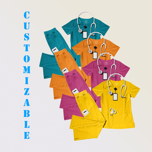 2025 femmes confortables soins infirmiers gommages ensemble col en v haut survêtement pantalon doux Stretch respirant Spandex-mélange hôpital accessoires - Product Image 1