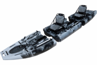Kayak tandem modulaire double place de 14,9 pieds, à pédales avec moteur électrique, pour la pêche, homologué CE