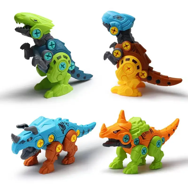 Mainan dinosaurus bongkar pasang untuk anak, Kit mainan telur Dino dengan obeng DIY hadiah STEM Set Teknik Konstruksi