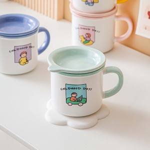 Оптовая продажа по индивидуальному заказу чайная чашка кофе керамические кружки белая коробка милое Пышное Платье в Корейском стиле кружка Шри-Ланка милые кружки 4 вида цветов таза милый - Product Image 4