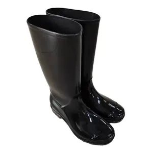 2023การออกแบบใหม่รองเท้าฝนสำหรับผู้หญิง Gumboots สีดำแฟชั่นผู้ชายราคาถูกล้างพีวีซีฝนรองเท้า