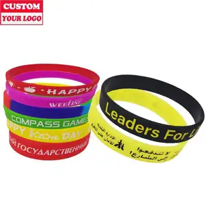 Bracelets de poignet personnalisés en silicone brillant pour filles Bracelets en caoutchouc PVC