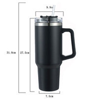 Gobelet isotherme en acier inoxydable de style américain de 40 oz, performance thermique de 6 à 12 heures, design portable, accessoires chaud/froid inclus