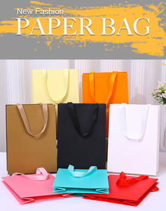 Bolsa de papel de arte ecológica HONPAK, bolsa de compras plana recubierta con estructura resistente y sin línea plegable para ropa y zapatos - Product Image 2