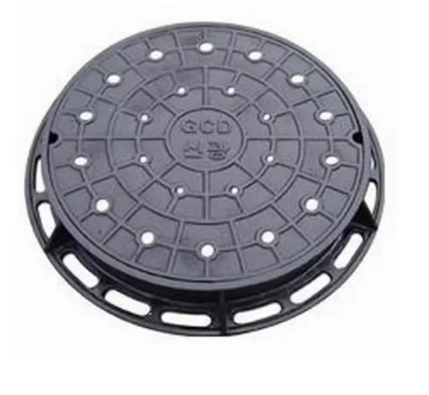 Kustom layanan OEM EN124 B125 bulat Ductile Cast Iron Manhole Cover produsen