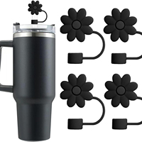 1 pièce en promotion : Embouts de paille en forme de marguerite de 10 mm, mignons et anti-poussière, pour gobelets