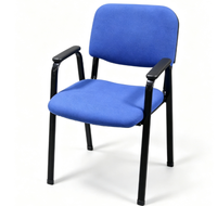Chaise de bureau en tissu avec accoudoirs, structure métallique, pour formation et réunion, chaise de conférence empilable en gros pour le personnel