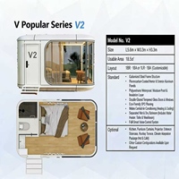 Maison-capsule en aluminium imperméable de haute qualité pour hôtel mobile, villa avec design moderne