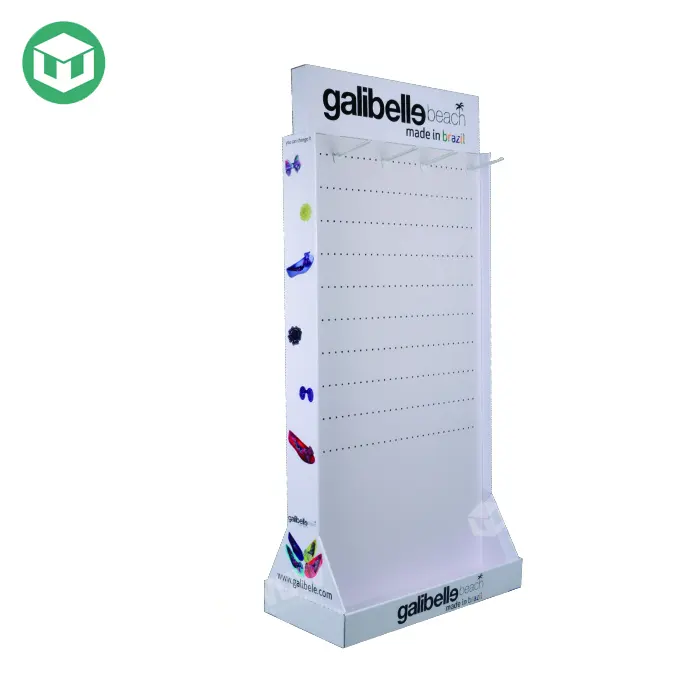 Double Sided Corrugated Material POP Custom Retail Store Floor Standing Cardboard Display Stands for Socks
