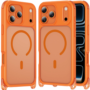 Coque de téléphone portable <span class=keywords><strong>2</strong></span>-en-1 antichoc en TPU+PC avec trou pour cordon détachable et finition mate magnétique pour iPhone 17 Pro Max - Product Image 1