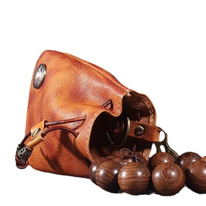 Genuine Leather Small Jewelry Gift Bag Coin <b>Pouch</b> with Elegant Style - Product Image 5