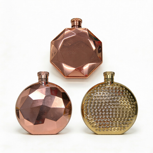 Petaca de Acero Inoxidable con Logotipo Personalizado de Fábrica China, Diseño Martillado con Corte de Diamante, Mecanizado CNC para OEM - Product Image 1