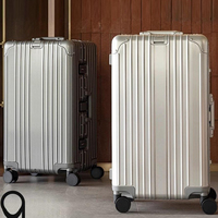 Valise de voyage en aluminium grande taille avec roulettes, serrure à combinaison TSA, étanche, antivol, extra large 80 pouces