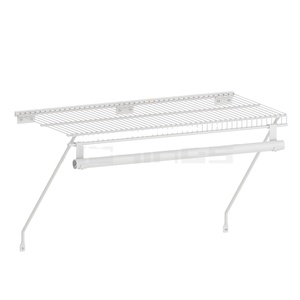 Kit d'étagères en fil métallique moderne avec quincaillerie Étagère murale en fil métallique de haute qualité pour placard en <span class=keywords><strong>vinyle</strong></span> blanc pour garde-manger <span class=keywords><strong>Rangement</strong></span> utilitaire - Product Image 1