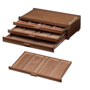 Wooden Office Organizer With Three <b>Drawers</b> Large Capacity Solid Wood Desktop <b>Storage</b> <b>Box</b> Rectangle Shape Standing Type - Product Image 5