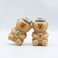 Bouteille de jus en PET transparente épaissie en forme d'ours Euphoria Creative pour le thé au lait, l'eau et le savon liquide pour enfants, 430 ml, bouchon à vis