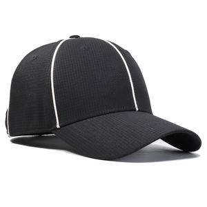 Gorra de béisbol ajustada para árbitro, Logo personalizado de alto perfil, color negro liso - Product Image 5