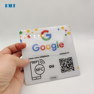Adesivo personalizzato impermeabile NFC RFID carta di menu da tavolo variabile QR codice epossidico Google recensioni 13.56Mhz NFC Google recensione scheda Google - Product Image 5