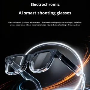 Lunettes intelligentes photochromiques IA avec caméra 8MP, enregistrement vidéo et audio HD 1080P, lunettes connectées avec double micro, lunettes VR intelligentes - Product Image 1