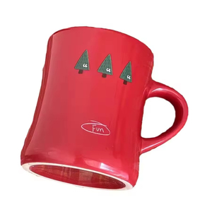 New Holiday Business Gift Box Custom Snowman Christmas Red/Green Ceramic Mug Environmentally Friendly Spoon Durable 301-400ml - Product Image 5