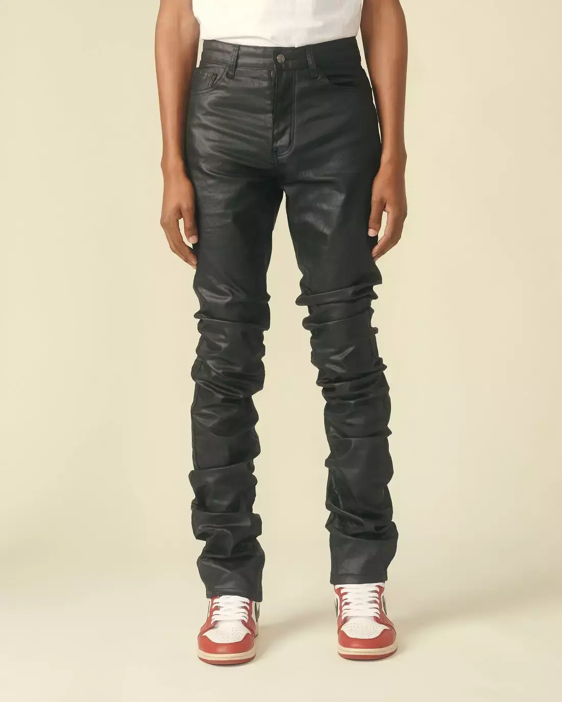 Accept Low MOQ custom stacked wax denim jeans hand wax luxury quality denim jeans for men