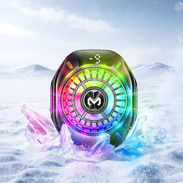 CX10 Mobile Cooling Fan Digital Display Frozen Phone Cooler Cool RGB Light Phone Radiator for Mobile Phone Gaming