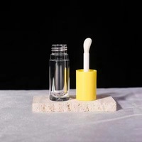 Tubes à lèvres en plastique de 6 ml avec bouchon à vis, transparents, grand pinceau, impression UV/offset, diamètre 19 mm, conception de logo personnalisée pour cosmétiques et soins de la peau