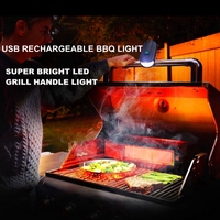 Lampe de poignée de barbecue LED 2024 pour barbecue, rechargeable par Type-C, réglable, facile à installer, torche LED pour barbecue en plein air