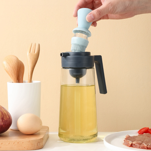 Dispenser di Olio in Vetro Trasparente GREENSIDE con Testina in Silicone Integrata per Cucina, per Salsa di Soia e Aceto - Product Image 2