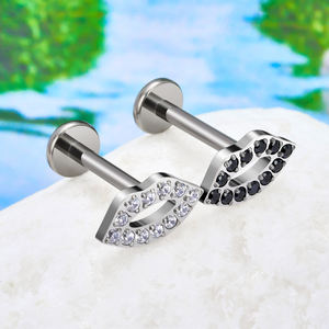 Venta al por mayor ASTM F136 Titanio 16G <span class=keywords><strong>Boca</strong></span> en forma de rosca interna Nariz Stud Cartílago Helix Pendiente Labret <span class=keywords><strong>Piercing</strong></span> para el cuerpo Joyería - Product Image 6