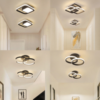 Plafonnier LED rond blanc et noir de style moderne pour la décoration intérieure de la maison
