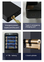 Offre spéciale Serrure intelligente Tuya/TTLOCK avec reconnaissance d'empreintes digitales, serrure de porte intelligente avec carte et mot de passe, serrures semi-automatiques intelligentes