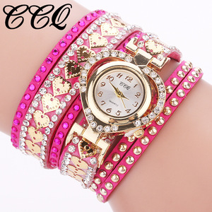 2024 montre-bracelet en diamant transfrontalier encerclée femmes amour étudiant petite amie Bracelet montre - Product Image 5