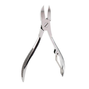 Stainless Steel Cuticle Nippers With Patterned Handle For Ingrown Toenail And Hangnail Removal <b>Nail</b> Care Tool - Product Image 3