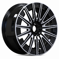Jantes en alliage d'aluminium AL 19 20 pouces 5x112 pour Mercedes Benz, design multi-rayons en maille, finition noir brillant usiné, en promotion