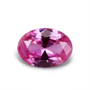 all size 3# ruby oval cut synthetic corundum manufacturer rose ruby gemstones lab grown corundum