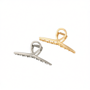 Pinza para el pelo Angelina Plain Plate Cross Claw de 11 cm, horquilla metálica para mujer, accesorios para el cabello - Product Image 1