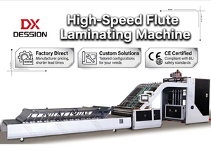 Machine de laminage automatique électrique de films plastiques à moteur <span class=keywords><strong>pour</strong></span> le collage de carton 3 plis, laminage automatique haute vitesse - Product Image 1