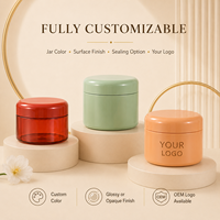 Pot en PET à paroi épaisse, écologique, pour crème, 100g, 150g, 200g, 250g, avec couvercle bombé à large ouverture, homologué FDA, pour le corps et le visage