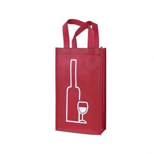 Sac cadeau en non-tissé imperméable rouge vin personnalisé, vente en gros, avec matériau durable - Product Image 1