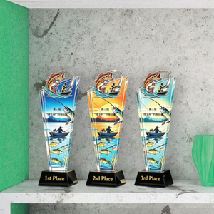 Trofeo di Pesca in Cristallo Personalizzato per <span class=keywords><strong>1</strong></span>°, 2° e 3° <span class=keywords><strong>Posto</strong></span>, Souvenir in Vetro per Competizioni di Pesca e Cerimonie - Product Image 3